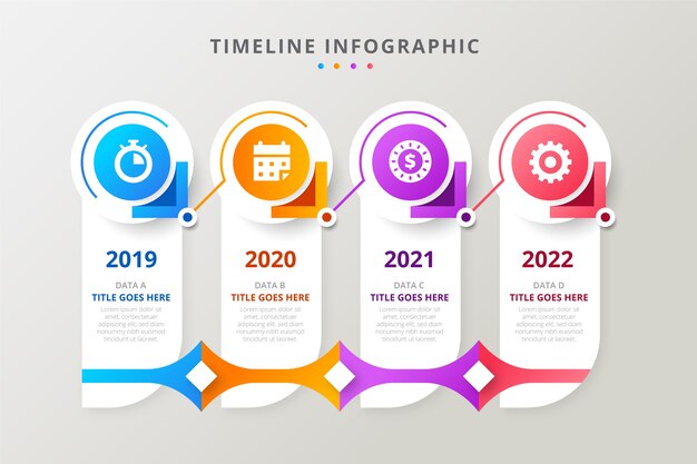 Template timeline gradient infographic