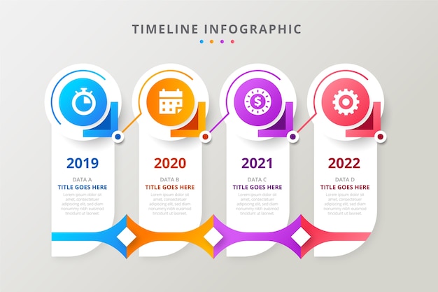 Template timeline gradient infographic