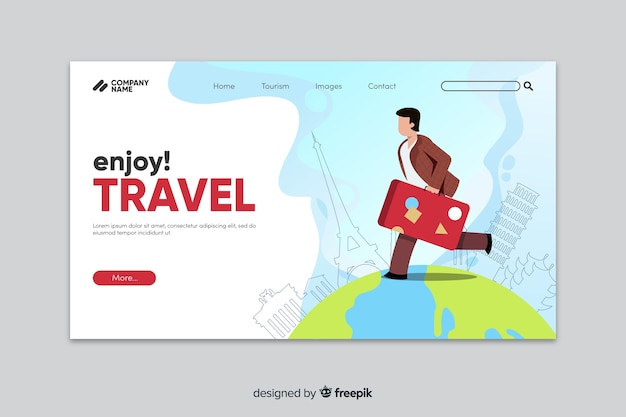 Template travel landing page