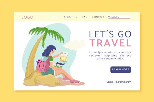 Template travel landing page