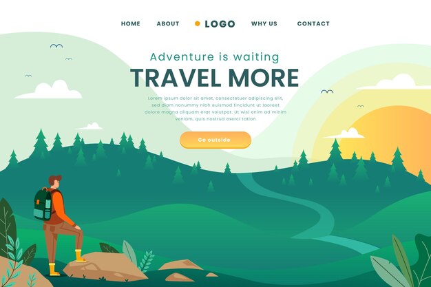 Template travel landing page