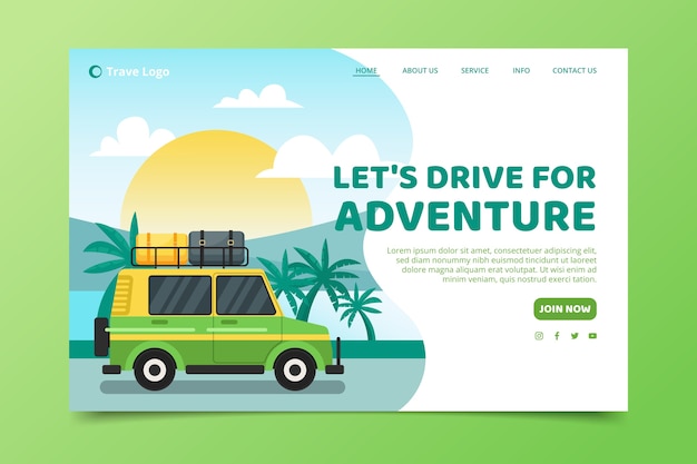 Template travel landing page