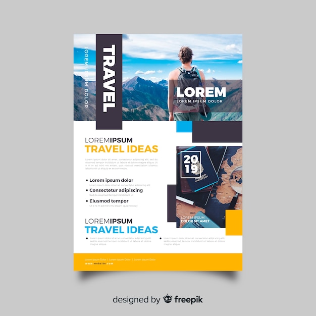 Template travel poster with image