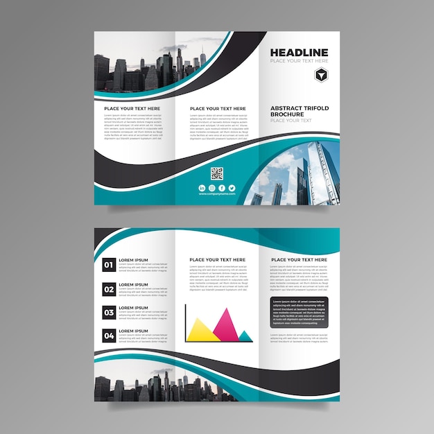 Free Vector template for trifold brochure concept