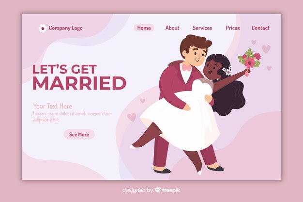 Template wedding landing page