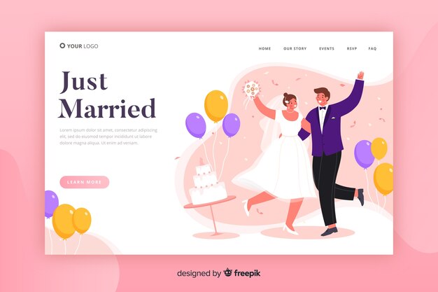 Template wedding landing page