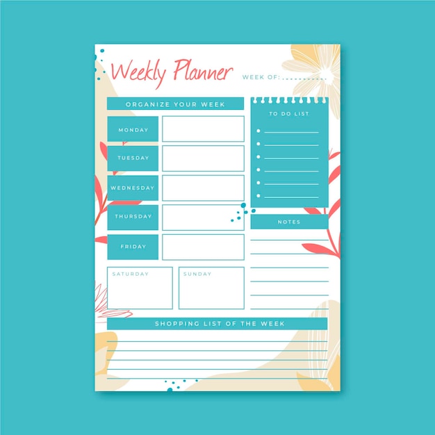 Template weekly planner