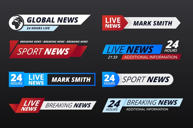 Free Vector template with breaking news theme