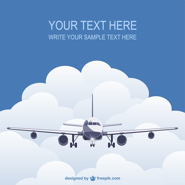 Free Vector template with flying plane