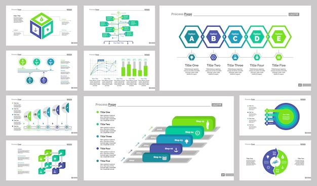 Free Vector ten management slide templates set