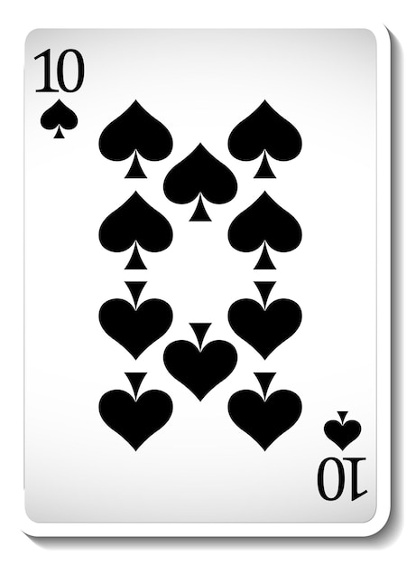 Free Vector ten of spades playing card isolated