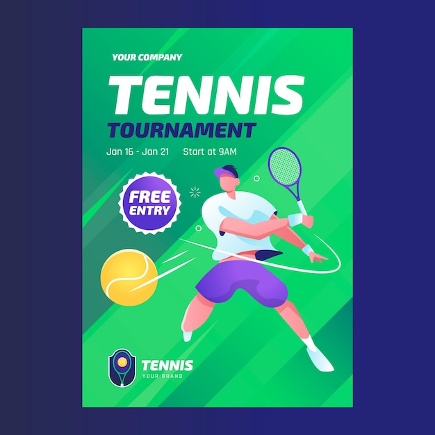 Tennis sport and activity vertical poster template template