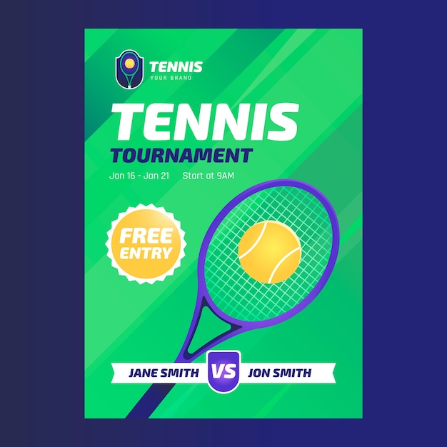 Tennis sport and activity vertical poster template template