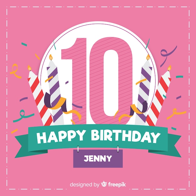 Tenth birthday party invitation card