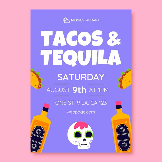 Tequila party invitation template design