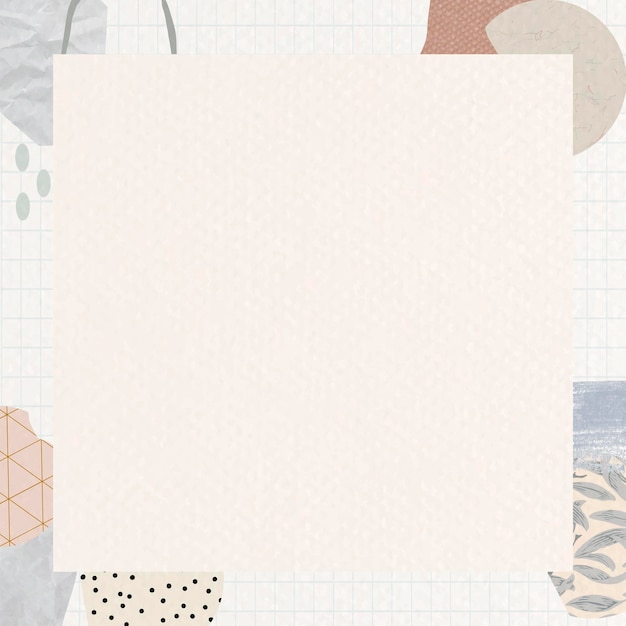 Terrazzo frame on beige background