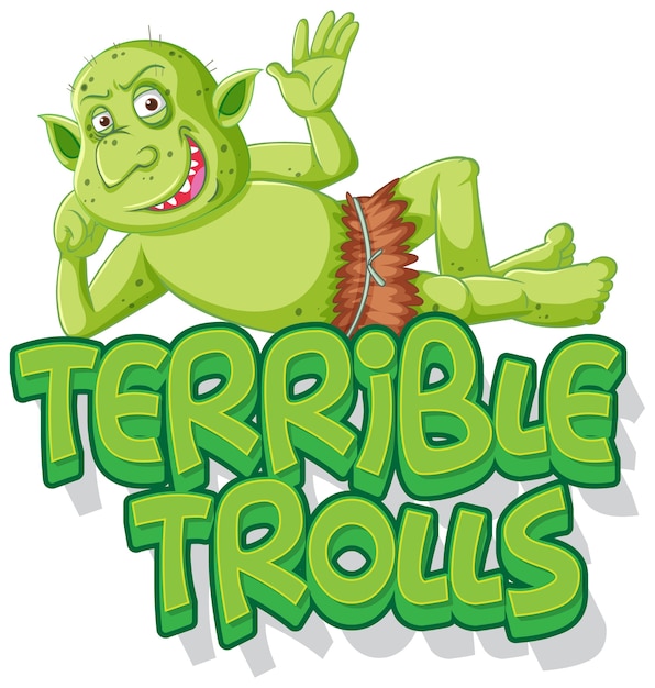 Terrible trolls logo on white background