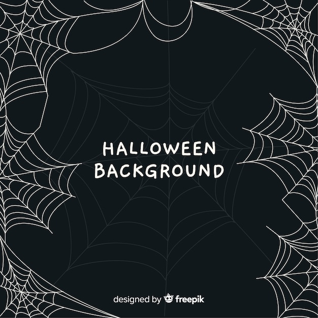 Free Vector terrific halloween background with cobweb