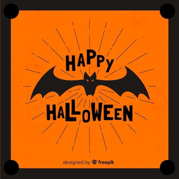 Free Vector terrific halloween bat with flat design