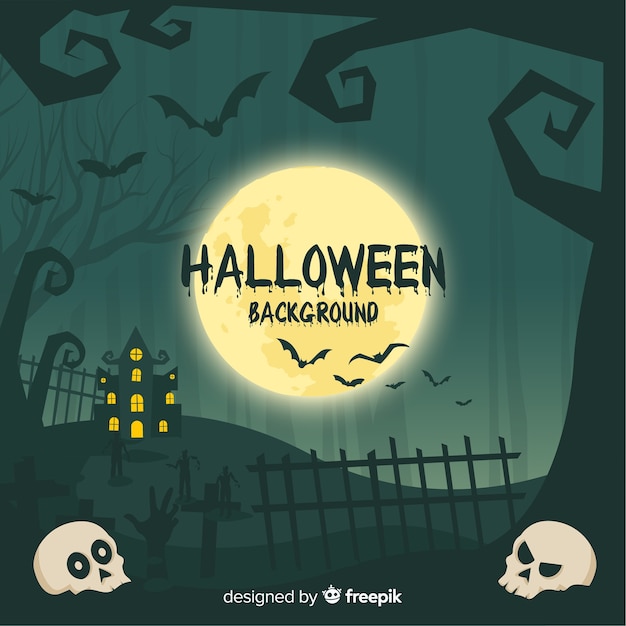 Terrific hand drawn halloween background