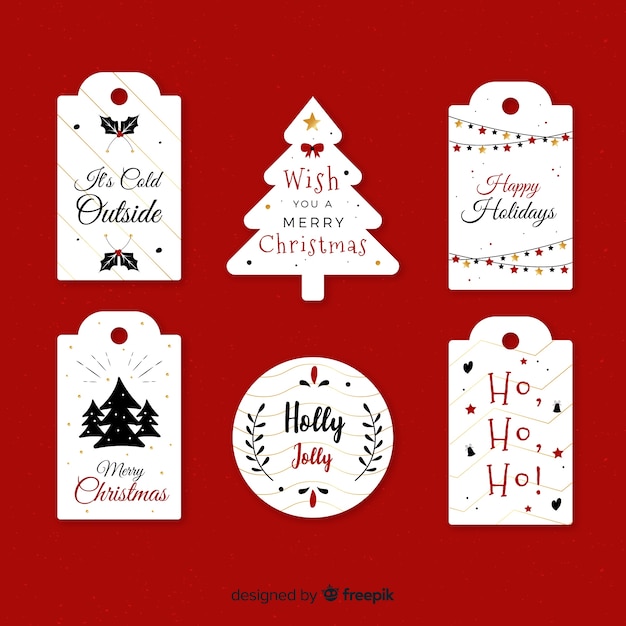 Text christmas label collection