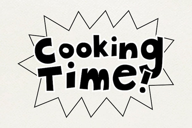 Free vector text cooking time word typography