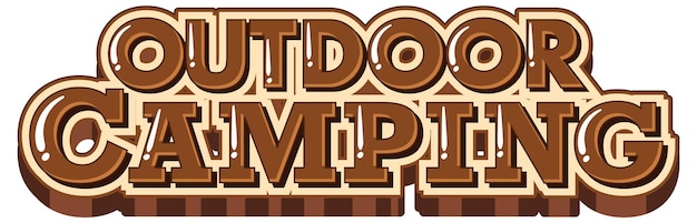 Text design for word outdoor camping