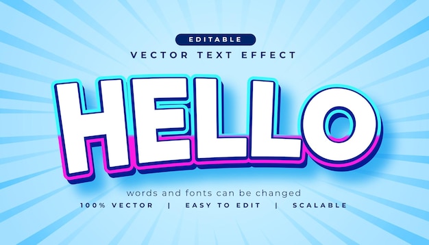 Free Vector text effect hello lettering in modern style