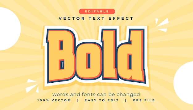 Free vector text effect style bold editable font design