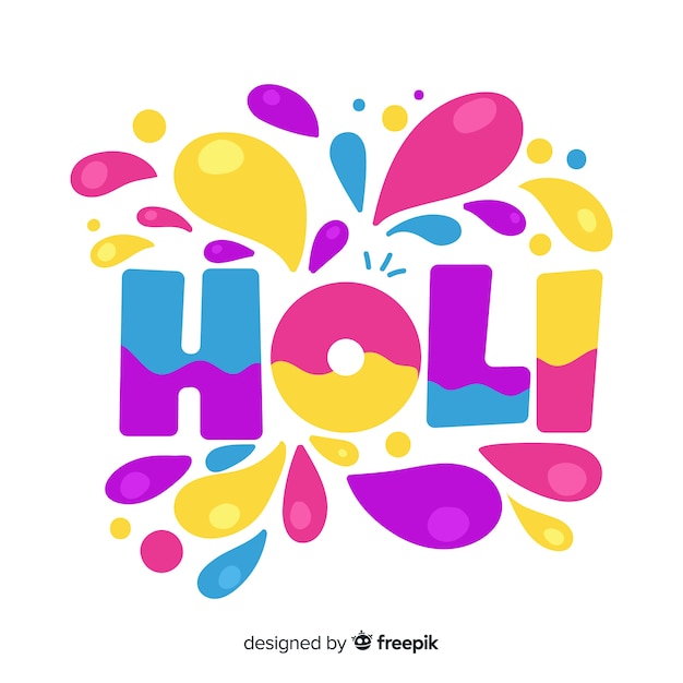 Free Vector text holi festival background