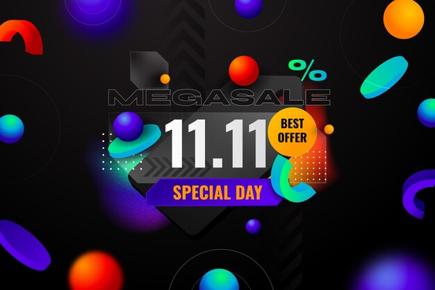 Text illustration for 11.11 single's day sales event