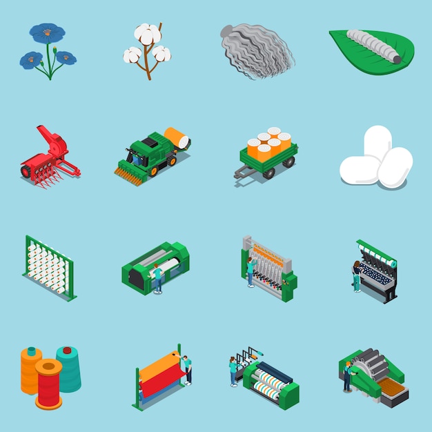 Textile Fabrication Icon Set