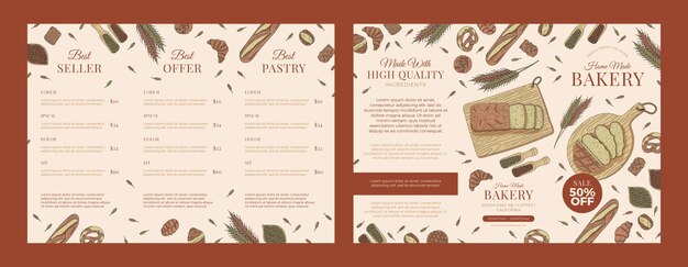 Texture bakery shop brochure template