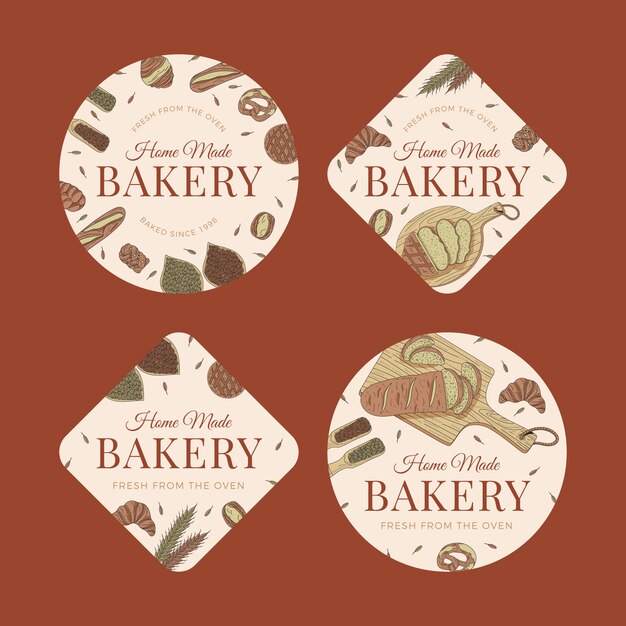 Texture bakery shop labels template