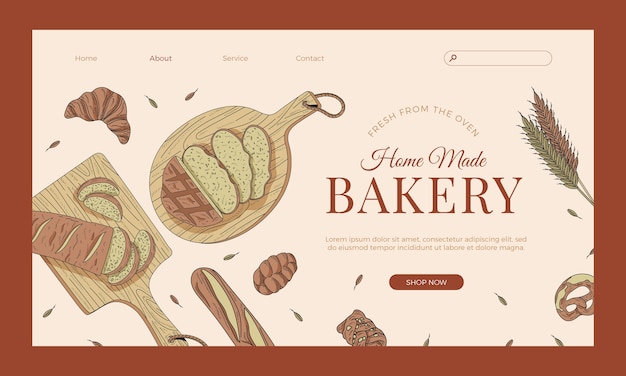 Texture bakery shop landing page