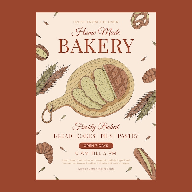 Texture bakery shop poster template