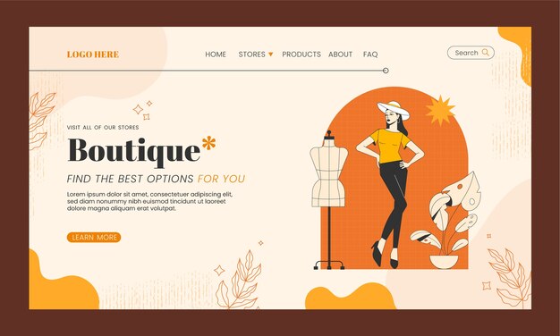 Texture boutique landing page template