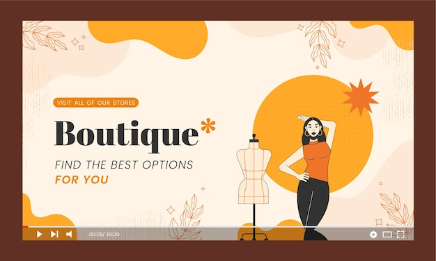 Free Vector texture boutique youtube thumbnail