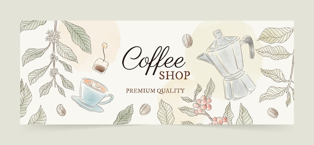 Texture coffee plantation facebook cover template