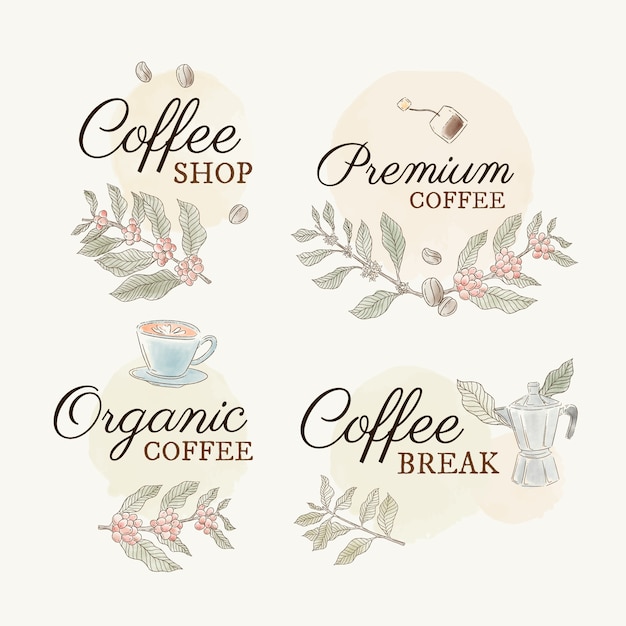 Texture coffee plantation labels template