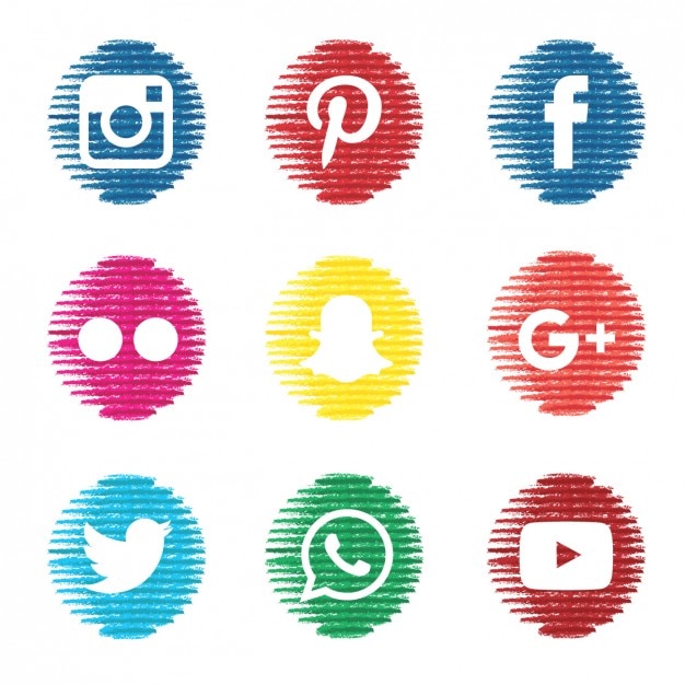 Free Vector textured social media icons