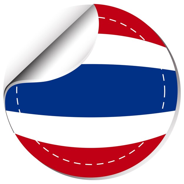 Thailand flag on round sticker