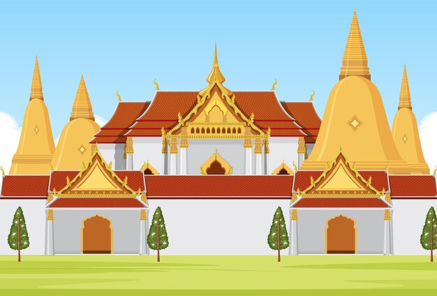 Free Vector thailand iconic tourism attraction background