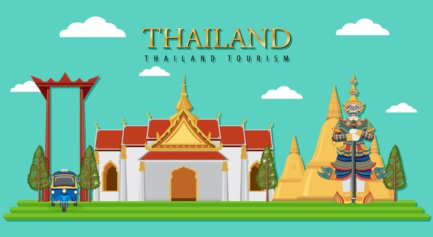 Thailand iconic tourism attraction background