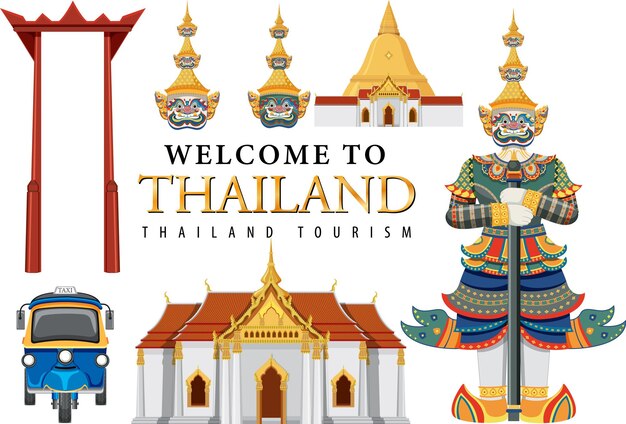 Thailand iconic tourism attraction background