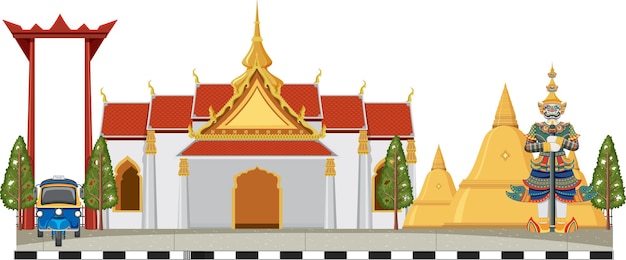 Free Vector thailand iconic tourism attraction background