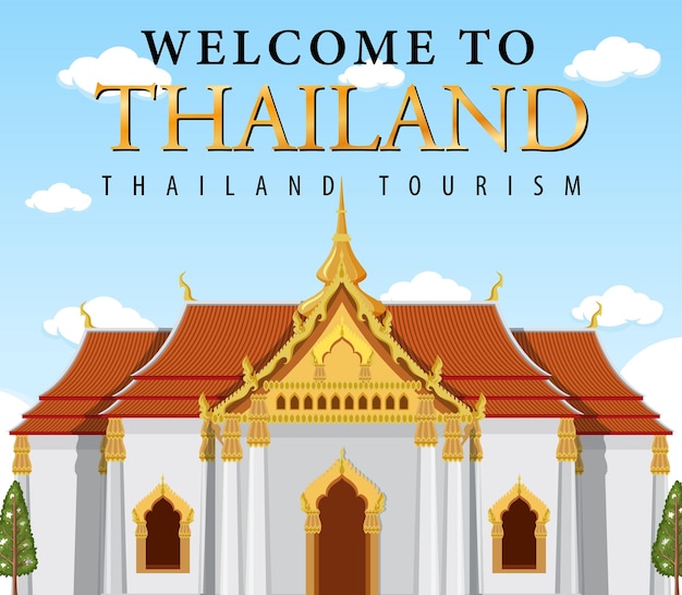 Free Vector thailand iconic tourism attraction background