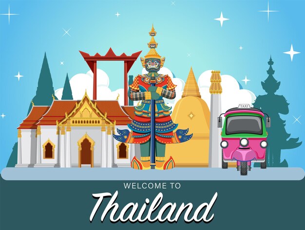 Thailand iconic tourism attraction background