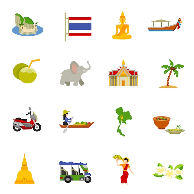 Thailand Icons Set 