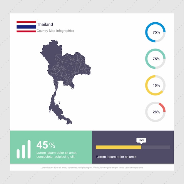 Thailand Map & Flag Infographics template